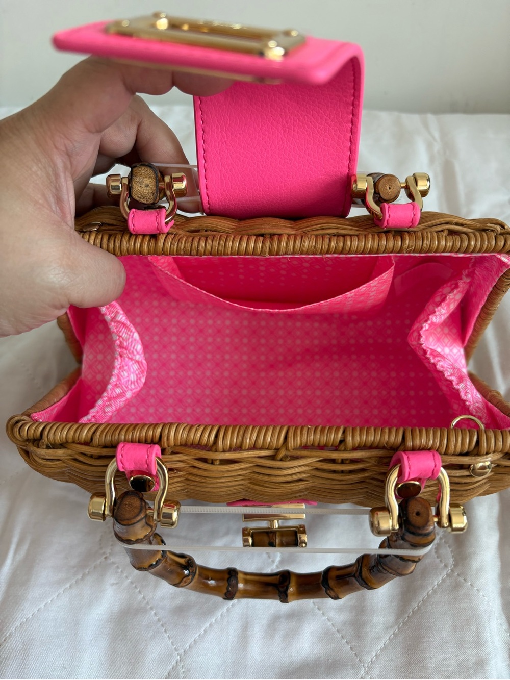 Lilly Pulitzer Leena Top Handle Wicker Bag - Picture 7 of 12